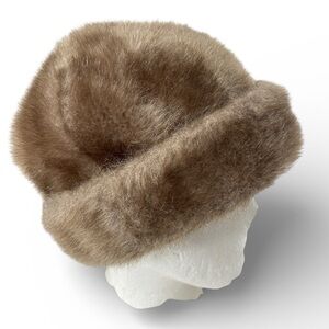 Winter Hat Faux Fur Russian Style Retro 70s 80s Winter Fashion Handcrafted Warm